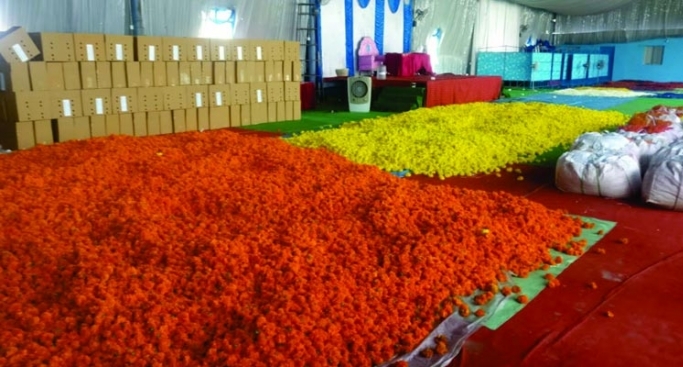 Bengaluru Airport handled 41,444 kg Marigold to make world’s largest flower carpet in Dubai