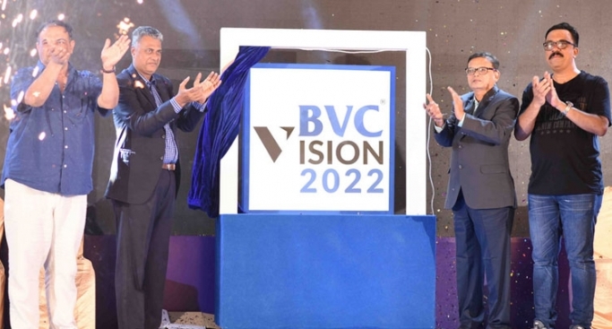 Rajesh Neelakanta, CEO, BVC Logistics, Uday Chinai, chairman, BVC Logistics, Bharat Badani, president, BVC Clearance and Yogesh Bansode, president, BVC Brinks unveiling the Vision 2022.