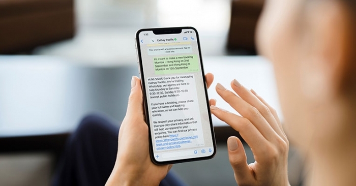 Customers can message to Cathay Pacific%u2019s WhatsApp business number,  852 2747 2747 which is available from Monday to Saturday (9:30am to 5:30pm) and on Sunday (9:30am to 3:30pm).