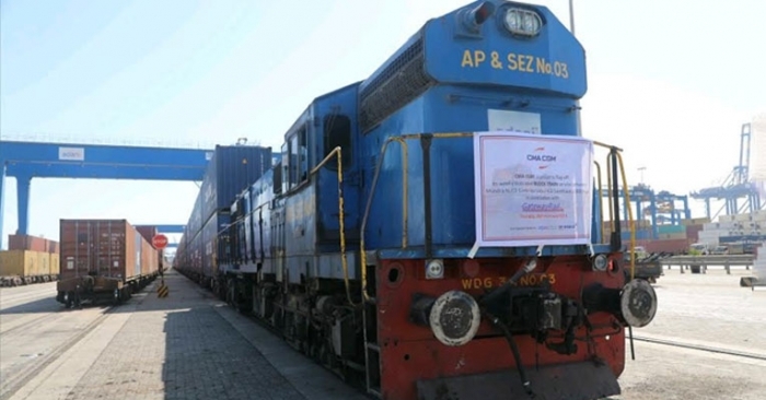 CMA CGM Group starts its first double-stack dedicated block train from Mundra to NCR