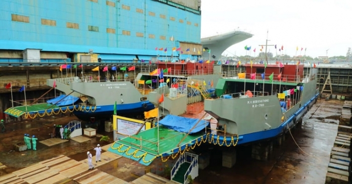 Cochin Shipyard launches 2 Ro Pax vessels for IWAI