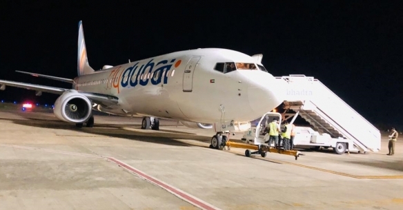 flydubai%u2019s B737-800NG at Cochin International Airport.