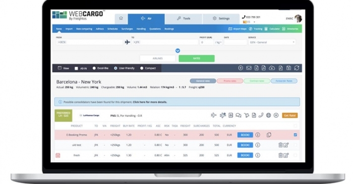 WebCargo Air is the leading platform for live air cargo rate distribution, bookings between hundreds of airlines and 1,400  forwarders.