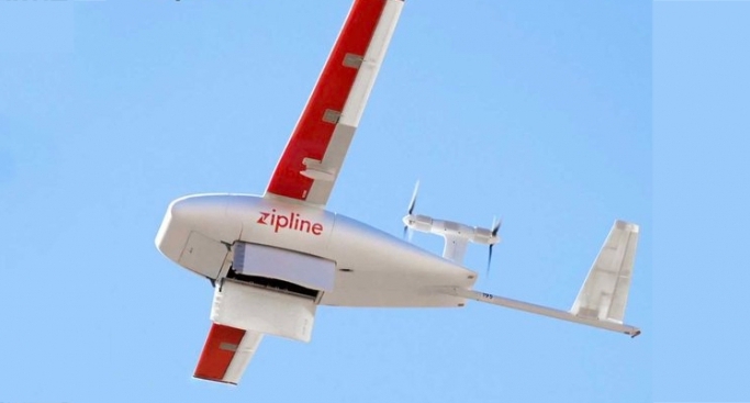 Zipline drones will make on-demand and emergency deliveries of blood products, vaccines and life-saving medications.