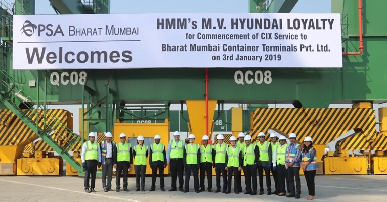 Hyundai Merchant Marine starts China India Express service calls at PSA'S BMCT
