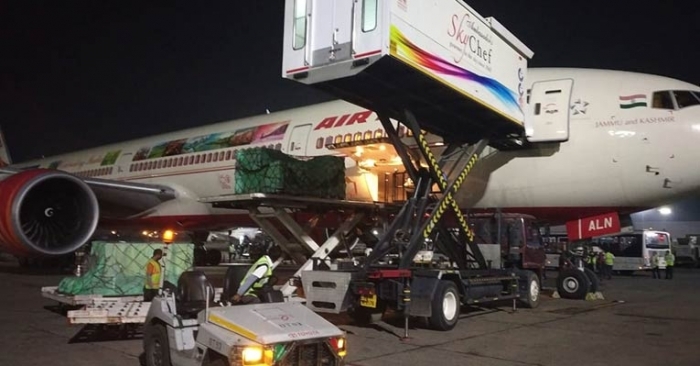 The first cargo flight between India and China was operated by Air India on April 4, 2020, carrying 21 tons of critical medical supplies from China