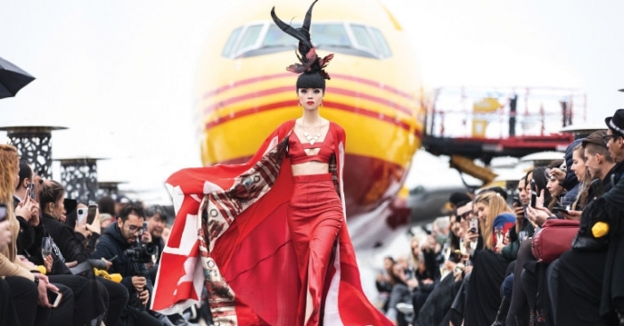 Jessica Minh Anh, supermodel-turned-fashion show producer, inagurated the J Winter Fashion Show 2020 at John F. Kennedy airport%u2019s DHL Express Gateway.