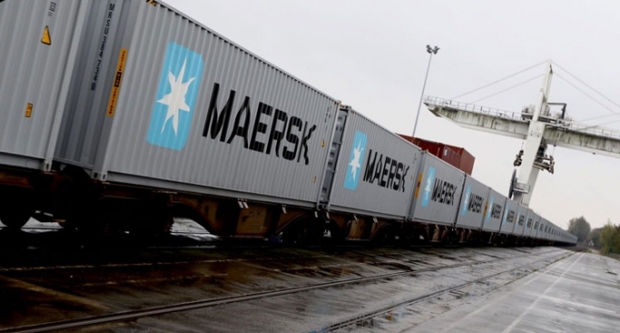 Maersk plans to run a weekly export train providing a doorstep pickup and delivery. Maersk plans to run a weekly export train providing a doorstep pickup and delivery.