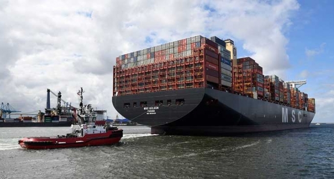 The world's largest container ship, MSC Gulsan arrived at the Port of Rotterdam on September 23, 2019. The 400 metres long vessel with a beam of 62 metres, has a 23,756-TEU capacity.