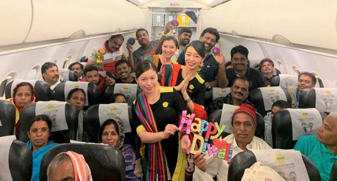 The Inaugural flight took off from Singapore on Diwali, October 27, 2019.