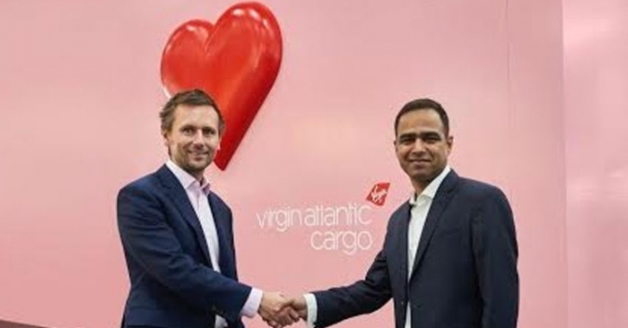 Dominic Kennedy, managing director of Virgin Atlantic Cargo, and Ganesh Vaideeswaran, managing director of Accenture